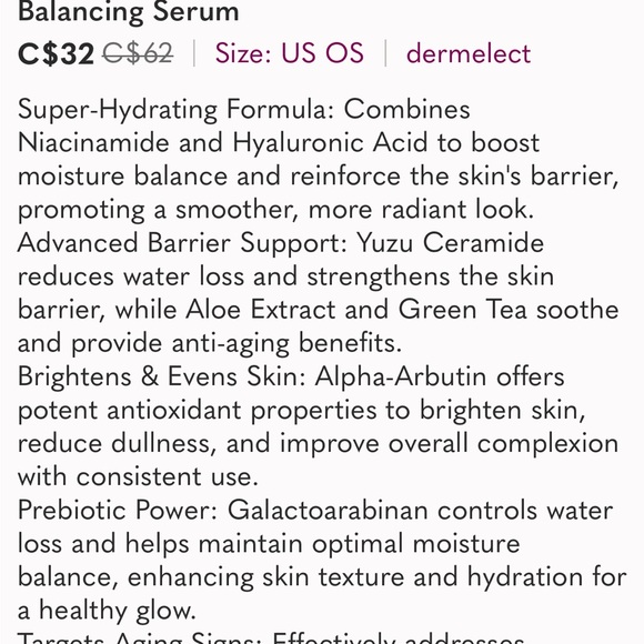 NIB Dermelect Rapid Repair Barrier Balancing Serum 30ml. New Sealed! - Picture 5 of 5